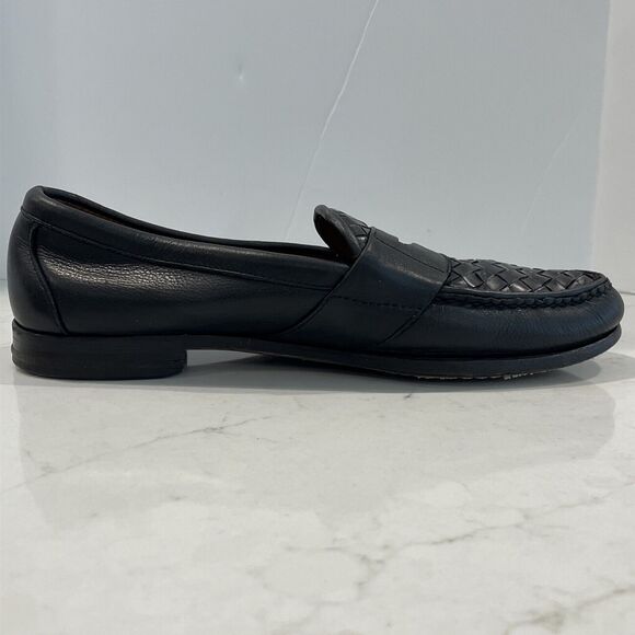 Allen Edmonds Ivanhoe Mens Shoes Woven Leather Penny Loafers Black Sz 11.5 D - Picture 7 of 11